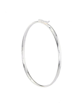 Bracelete  Liso 4 mm Aro Arredondado 18 Cm Prata 925
