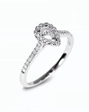 Anel de Prata 925 Gota com Pedra Brilhante - Elegância e Brilho Deslumbrante