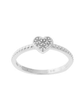 Anel Coração Cravejado em Prata 925 - Elegância e Romance