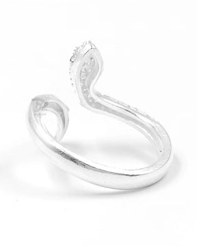 Anel De Prata Cobra Falange Elegância e Mistério