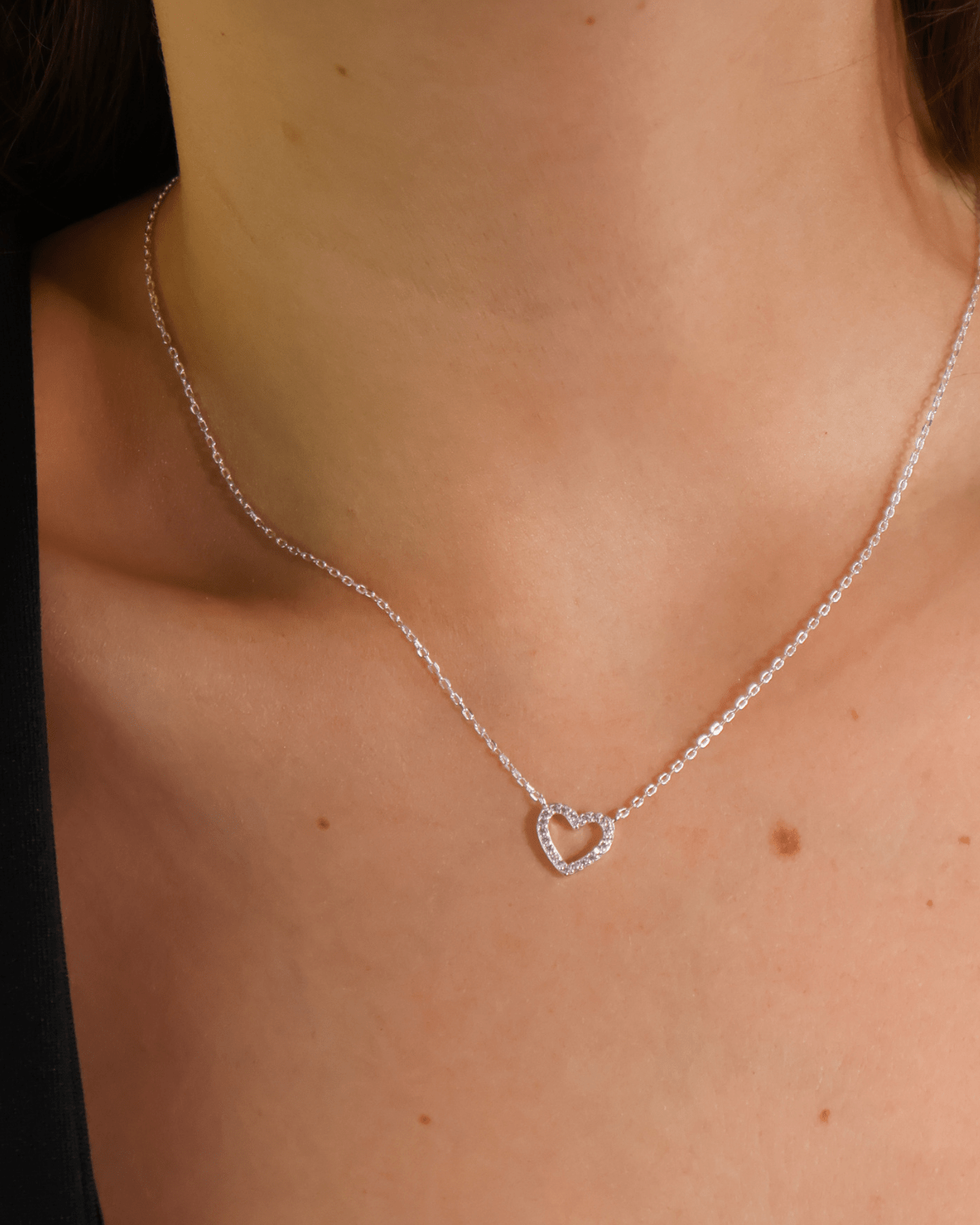 Coração Cravejado em Prata 925 - Karina Pratas