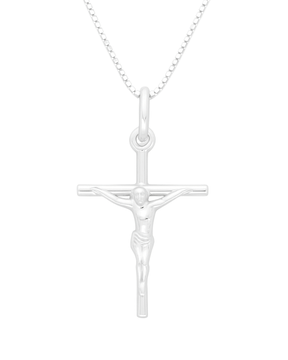Corrente Cruz com Corpo de Cristo Em Prata 925 - Karina Pratas