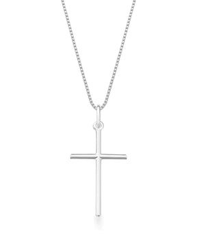 Corrente Masculina Cruz Lisa Em Prata 925 - Karina Pratas