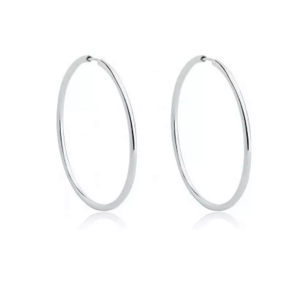 Argola Grande Em Prata Elegância Imponente