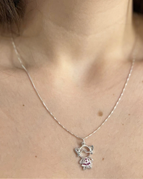 Colar De Prata Menina Delicadeza e Charm