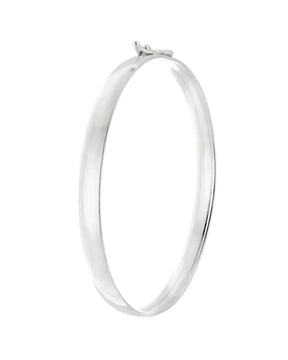 Bracelete Liso 6 mm Aro arredondado 18 Cm Prata 925
