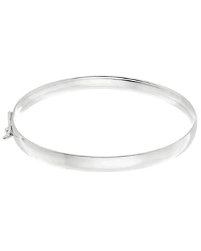 Bracelete Liso 6 mm Aro arredondado 18 Cm Prata 925