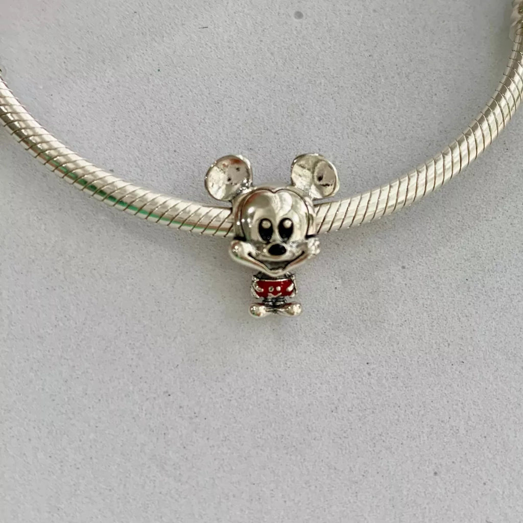 Berloque Mickey Baby Prata 925