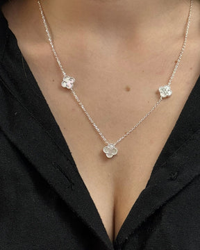 Choker Trevo cravejado em Cristal Prata 925