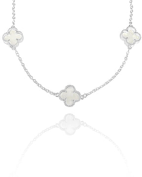Choker Trevo cravejado em Cristal Prata 925