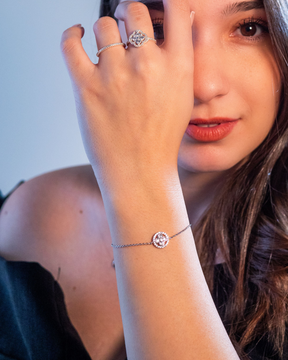 Pulseira Trevo Cravejada De Prata 925