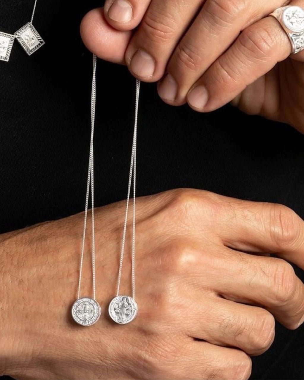 Escapulário de Prata Medalha São Bento Prata 925 - Karina Pratas