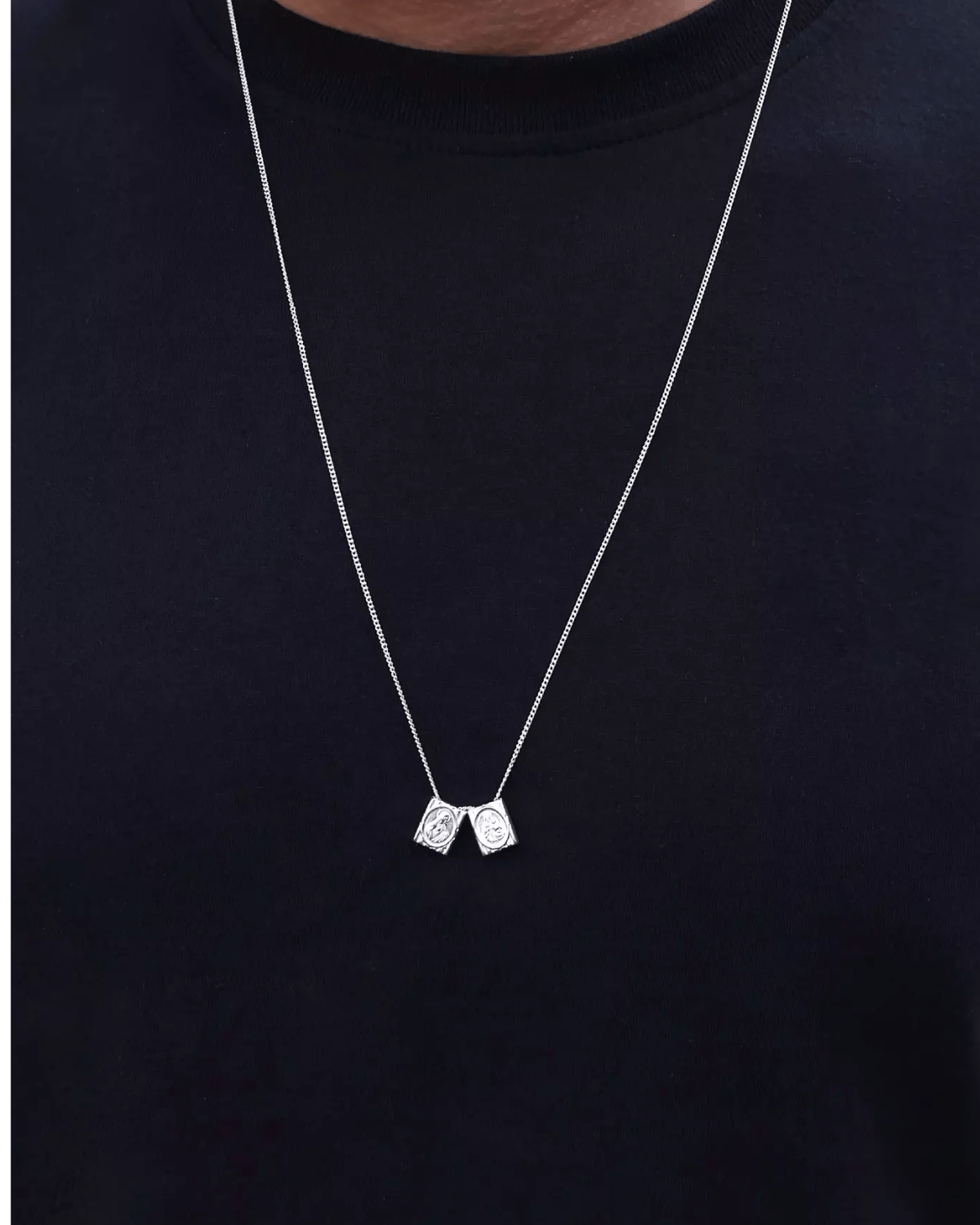 Escapulário Tradicional Placa Móvel Prata 925 - Karina Pratas