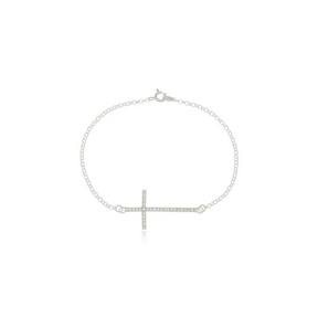 Pulseira Cruz Cravejada De Prata 925 - Elegância e Significado