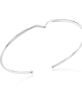 Pulseira Bracelete Fio V Ajustável em Prata