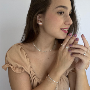 Conjunto De Prata 925 Colar Riviera e Pulseira Riveira