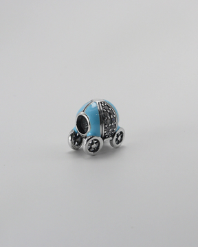 Berloque De Prata Carruagem Azul Em Prata 925