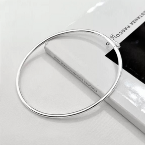 Bracelete  Liso 2 mm Aro Arredondado 18 Cm Prata 925