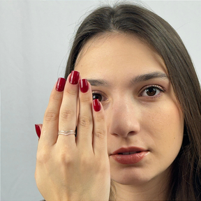 Anel De Prata V  Elegância Minimalista