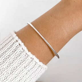 Bracelete  Liso 2 mm Aro Arredondado 18 Cm Prata 925