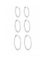 Kit Brinco Trio Argolinhas de Prata 925