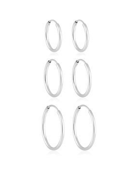 Kit Brinco Trio Argolinhas de Prata 925 - Karina Pratas