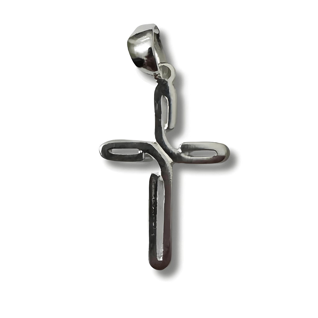 Pingente De Prata Cruz Fé de Maneira Sofisticada - Karina Pratas