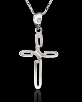 Pingente De Prata Cruz Fé de Maneira Sofisticada - Karina Pratas
