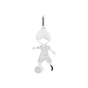 Pingente Menino Jogando Bola de Prata 925 - Karina Pratas
