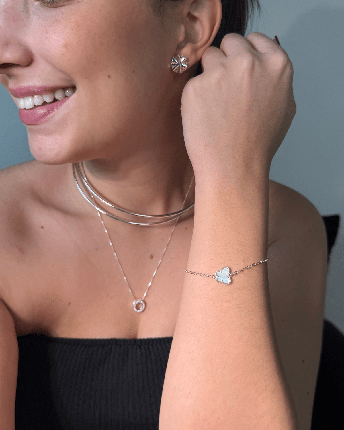 Pulseira Borboleta Azul em Prata 925 - Karina Pratas