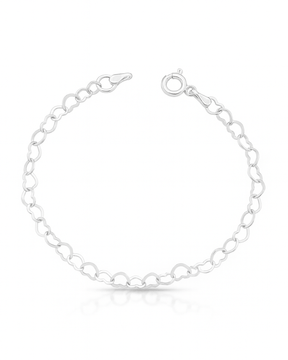 Pulseira Elos de Coração De Prata 925 - Karina Pratas