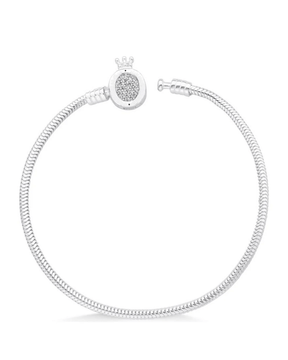 Pulseira para Berloques Coroa Cravejada De Prata 925 - Karina Pratas