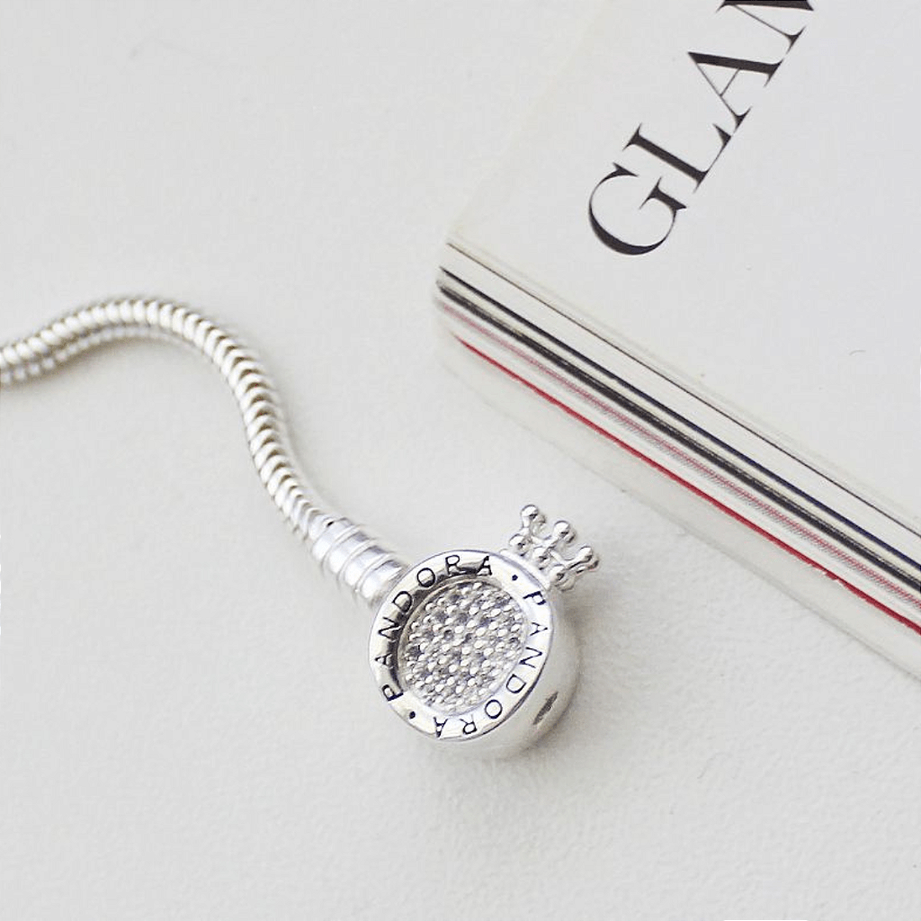 Pulseira para Berloques Coroa Cravejada De Prata 925 - Karina Pratas