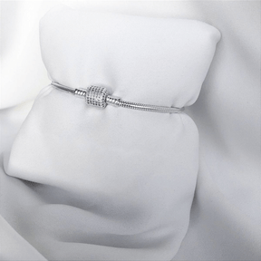 Pulseira Para Berloques Tambor Cravejado De Prata 925 - Karina Pratas