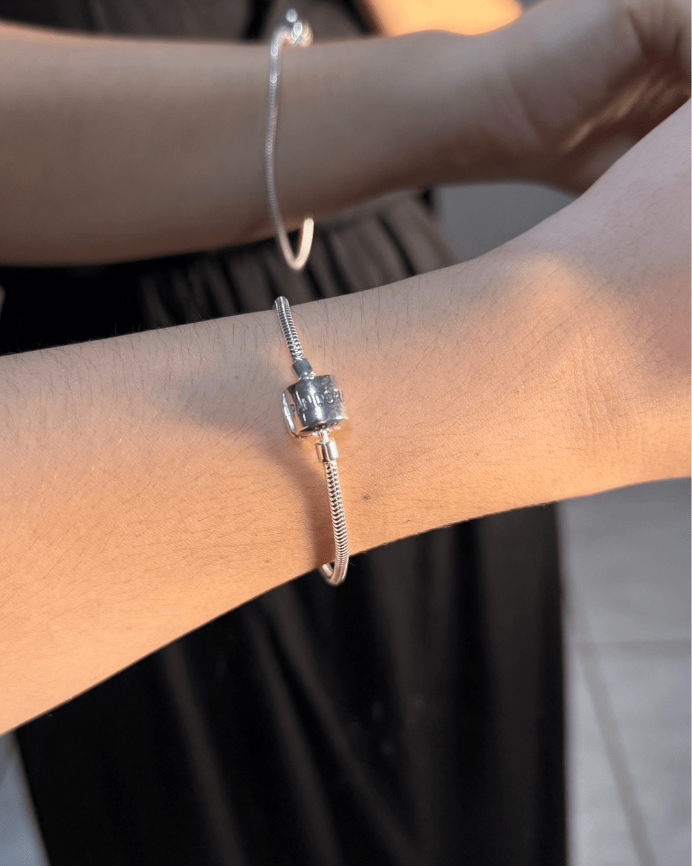 Pulseira Para Berloques Tambor Cravejado De Prata 925 - Karina Pratas