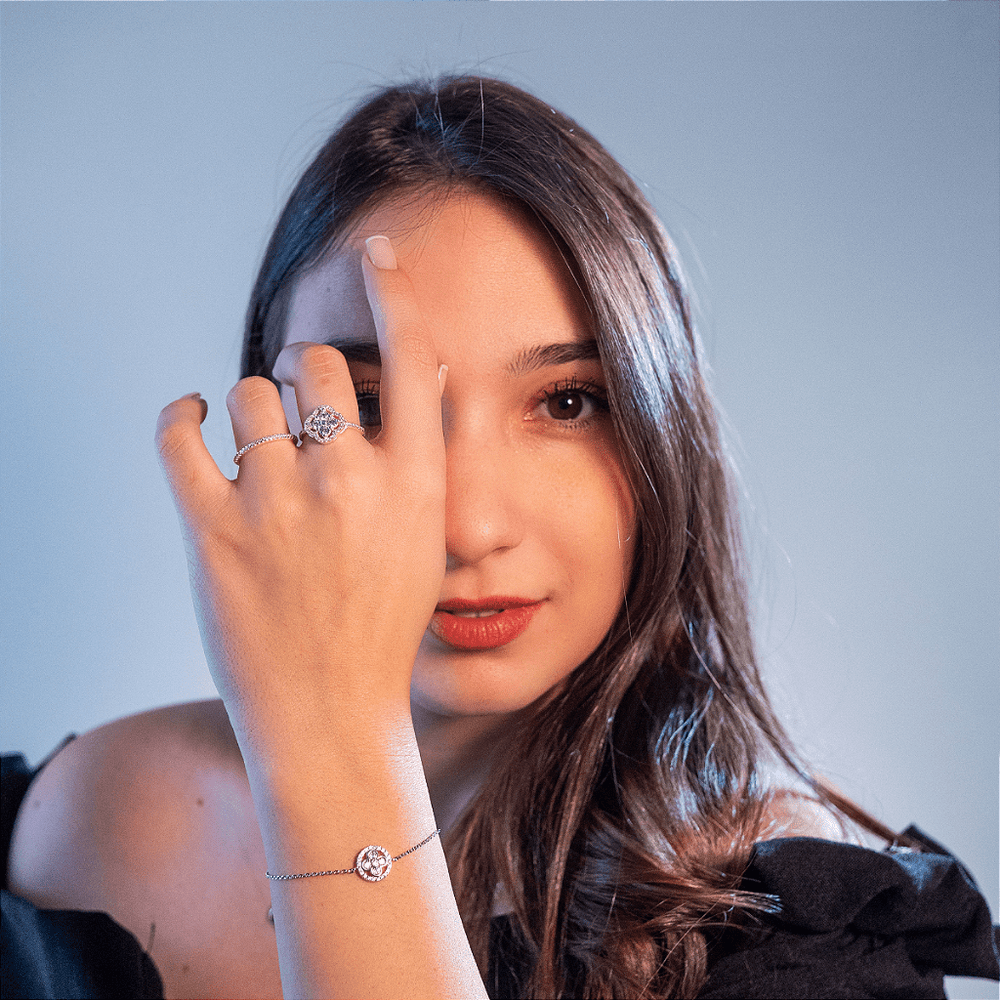 Pulseira Trevo Cravejada em Prata 925 - Karina Pratas