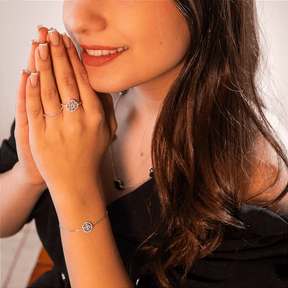 Pulseira Trevo Cravejada em Prata 925 - Karina Pratas