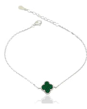Pulseira Trevo Verde em Prata 925 - Karina Pratas