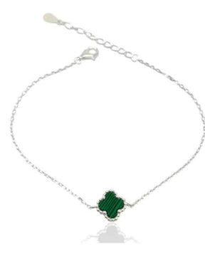 Pulseira Trevo Verde em Prata 925 - Karina Pratas