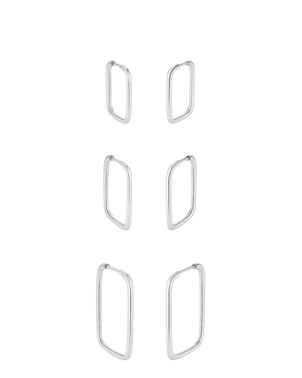 Trio Argola Fio Quadrado de Prata 925 - Karina Pratas