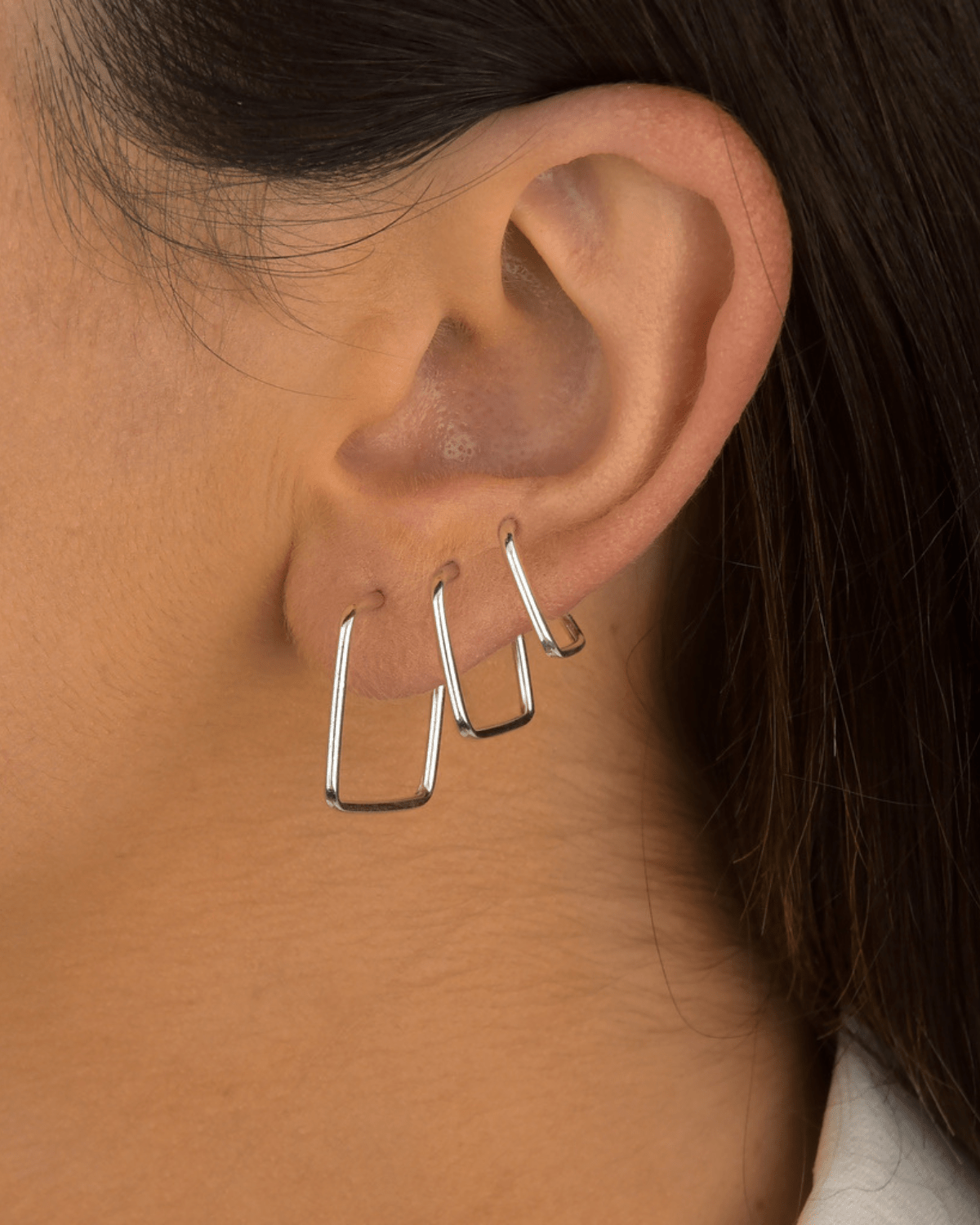 Trio Argola Fio Quadrado de Prata 925 - Karina Pratas